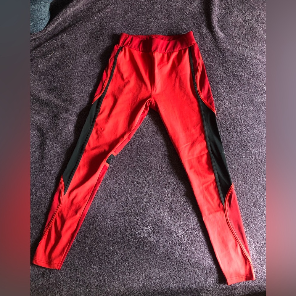Red and Black Athletic Leggings